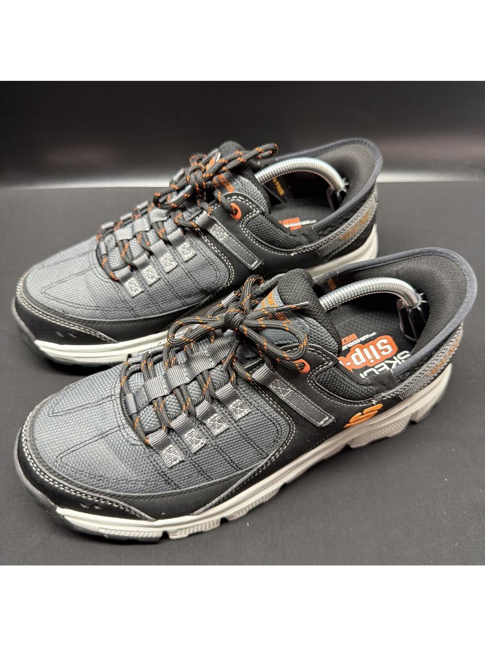 Skechers Summits AT Mens Gray Orange Slip In Sneakers Memory Foam Size 11.5 Wide